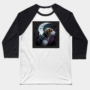 Beagle And The Moon Baseball T-Shirt